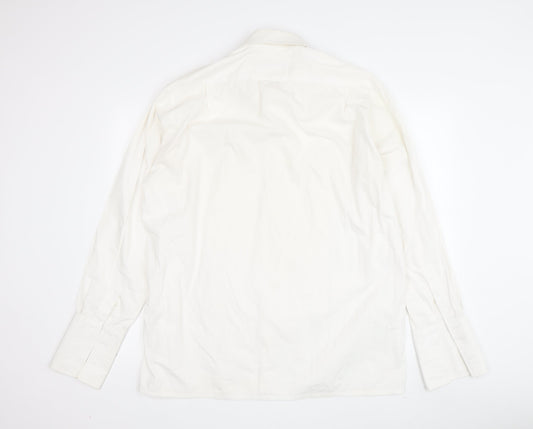 Moss Bros Men's White Dress Shirt L 42 cm