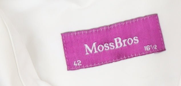 Moss Bros Men's White Dress Shirt L 42 cm