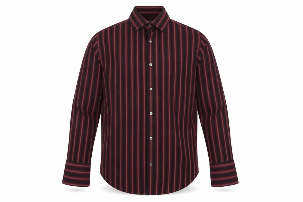 Banana Republic Men's Red Striped Dress Shirt L