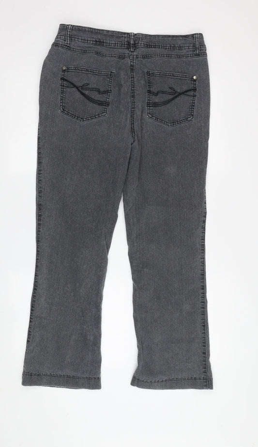 M&Co. Women's Grey Jeans Size 14 Embroidered Dark Wash