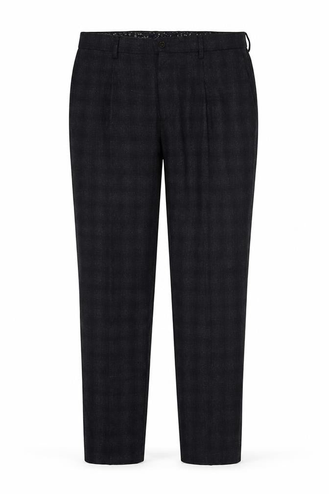 Marks and Spencer Men's Black Check Trousers Size 36