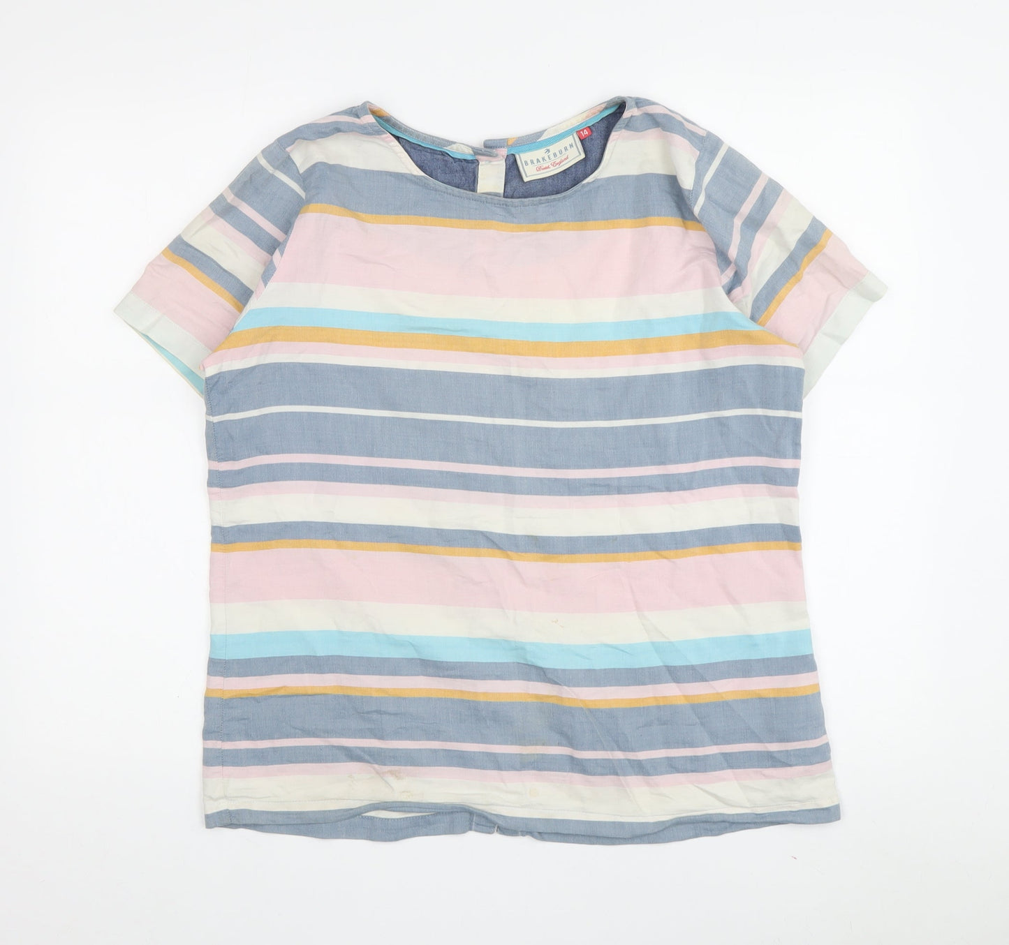 Brakeburn Women's Multicoloured Striped T-Shirt, Size 14