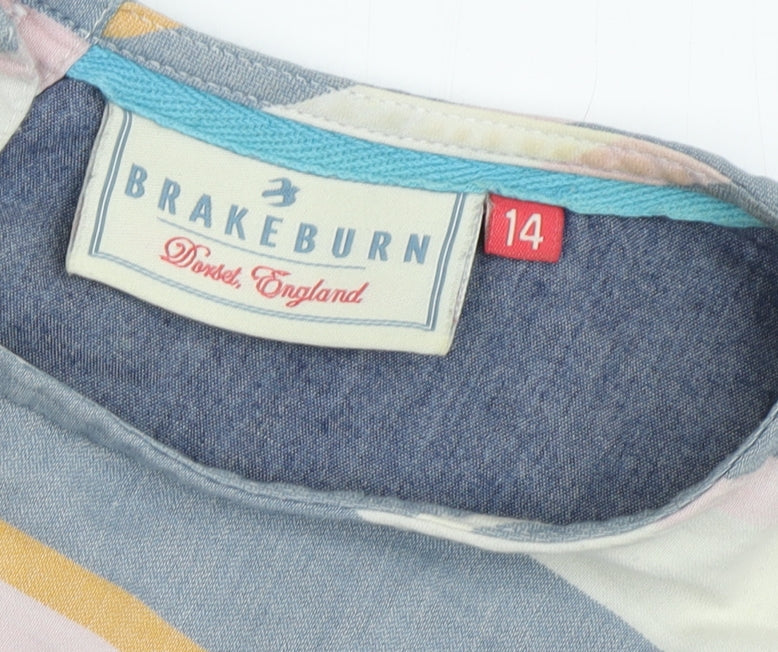 Brakeburn Women's Multicoloured Striped T-Shirt, Size 14