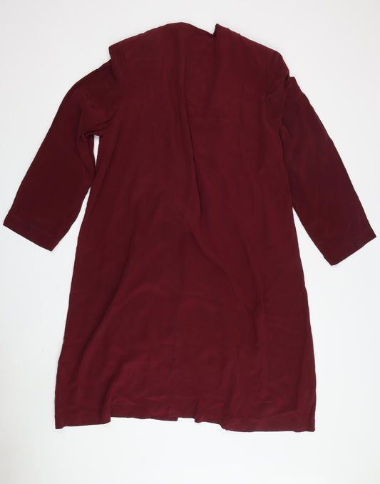 Jeff Banks Women's Red Long Silk Jacket Size 8