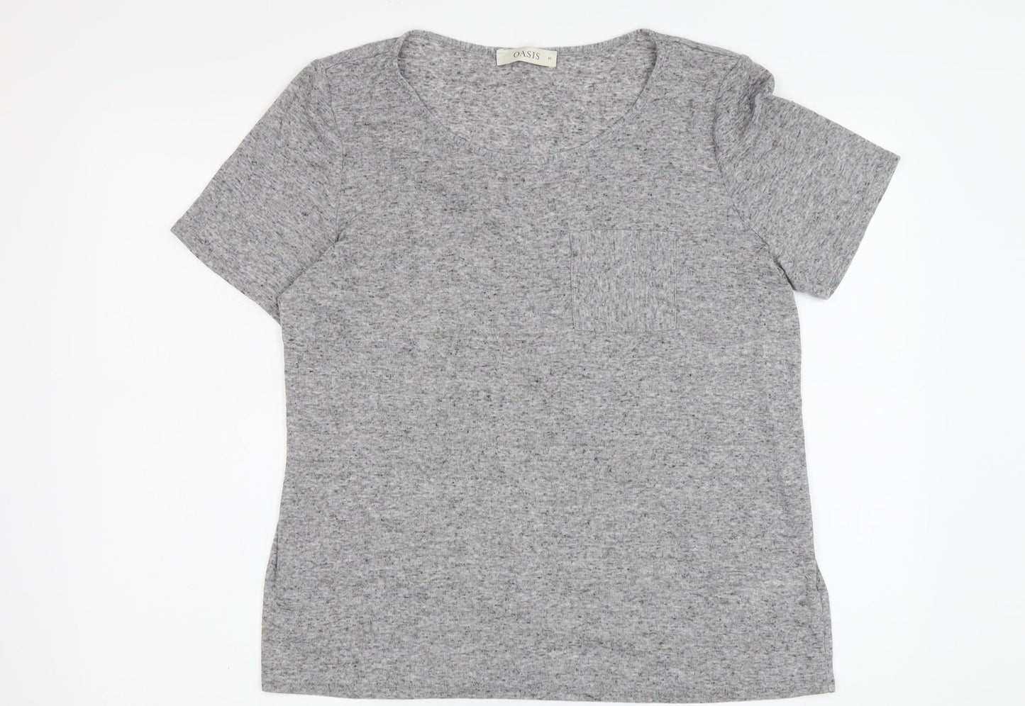 Oasis Women's Grey T-Shirt - M, Short Sleeve, Casual