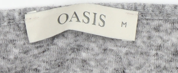 Oasis Women's Grey T-Shirt - M, Short Sleeve, Casual