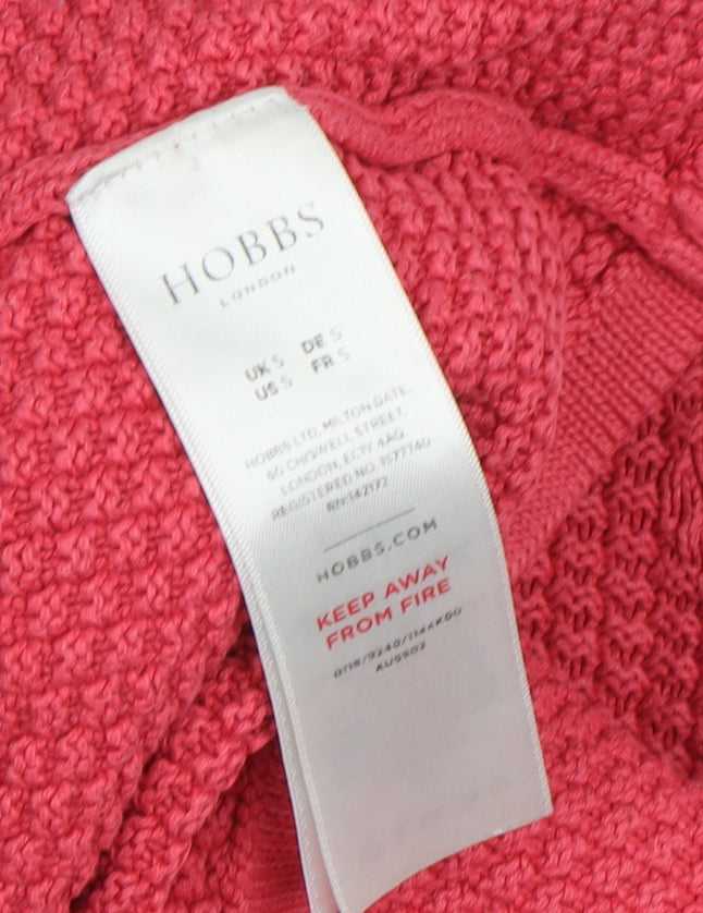 Hobbs Women's Pink High Neck Knit Pullover Jumper S
