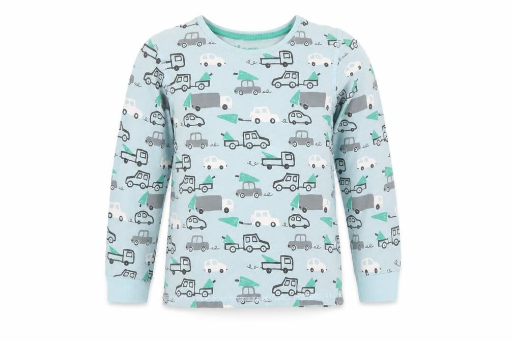Marks and Spencer Boys Blue Vehicle Print Pyjama Top, 6-7 Years