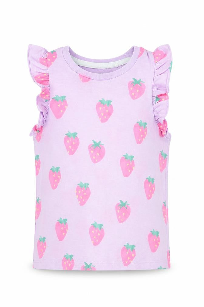 Marks and Spencer Girls' Purple Fruit Print Tank, Size 3-4