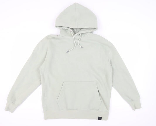 Pull&Bear Men's Green Pullover Hoodie S