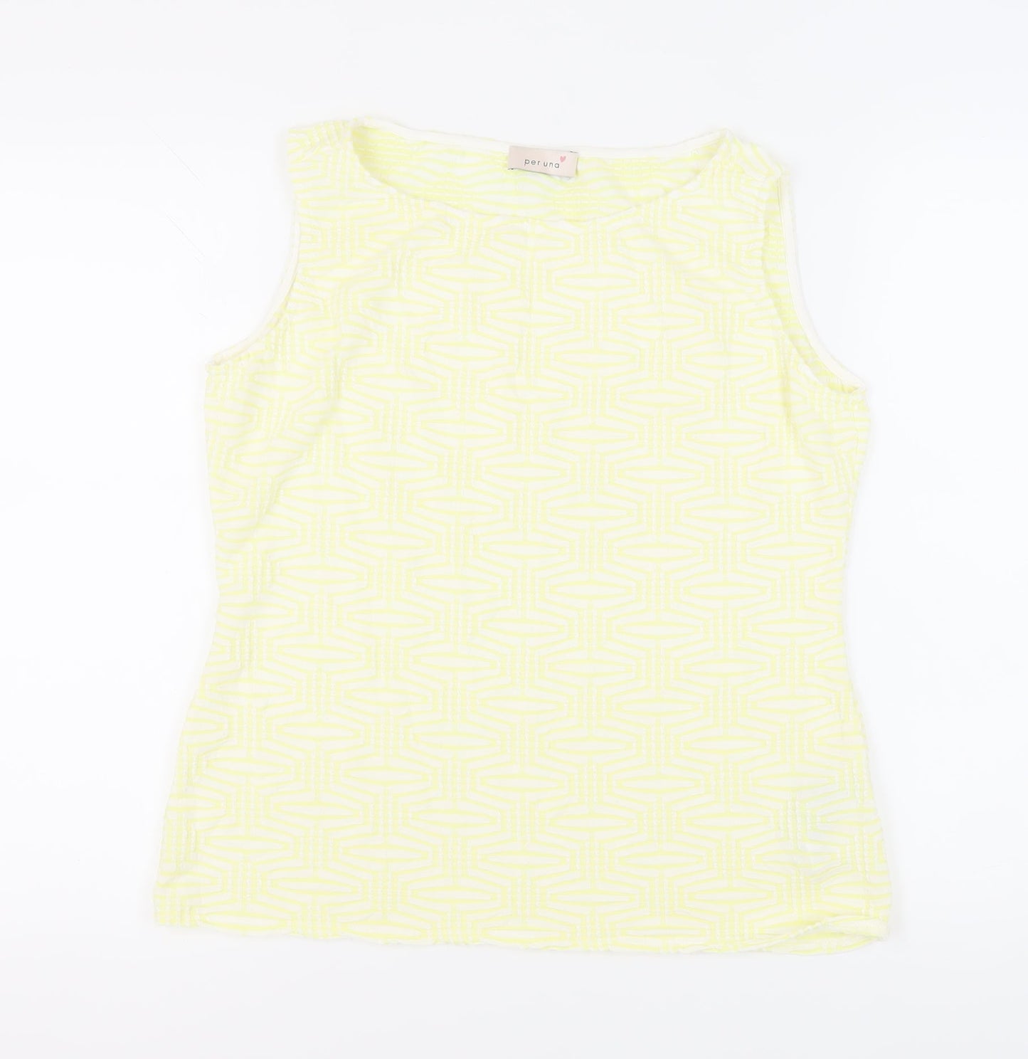 Marks and Spencer Women's Yellow Geometric Tank