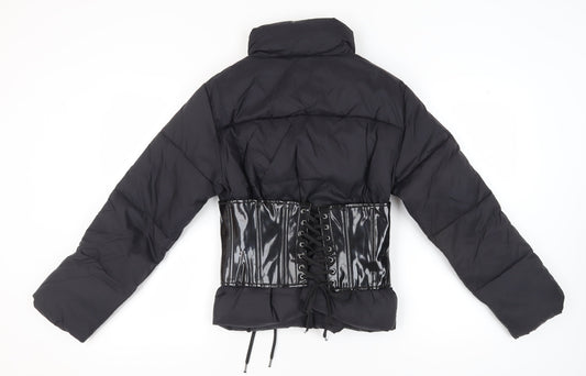 ASOS Women's Black Puffer Jacket, Size 8, Winter Style