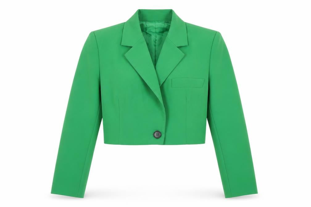 Aria Cove Women’s Green Cropped Suit Jacket, UK 10