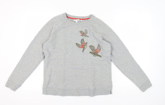 Boden Women's Grey Embroidered Sweatshirt - M