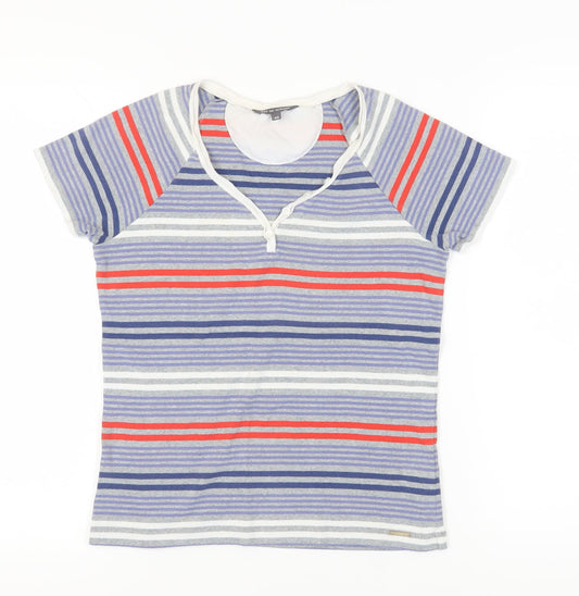 Mat de Misaine Women's Multicoloured Striped T-Shirt Size 12