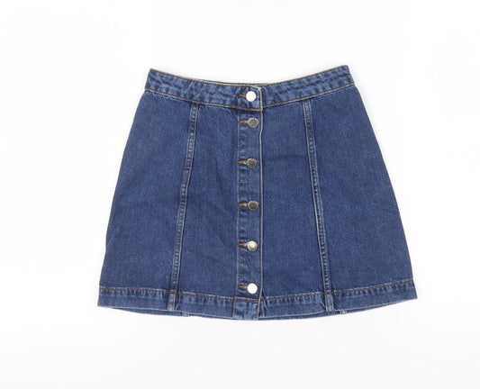 Topshop Women's Blue Denim Skirt, Size 10, Casual Style