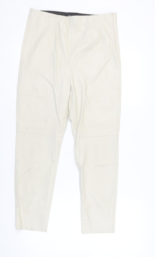 Zara Women's Beige Straight Trousers Large