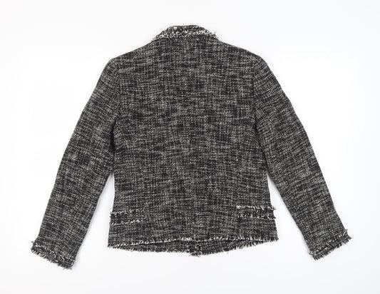 Massimo Dutti Women's Black Bouclé Blazer Size 12