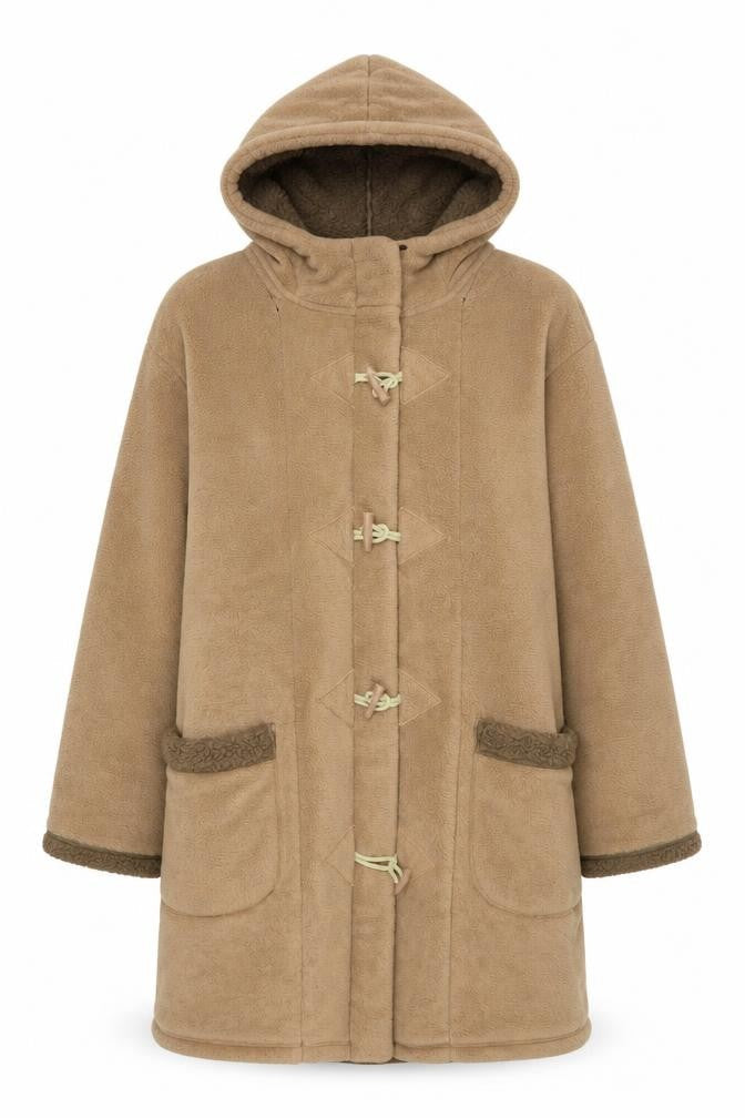 Front view of Roman Originals Women's Brown Hooded Cape M