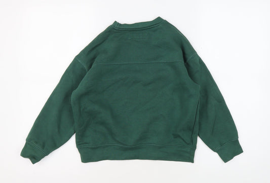 Zara Boys Green Crew Neck Pullover Sweatshirt Size 6-7