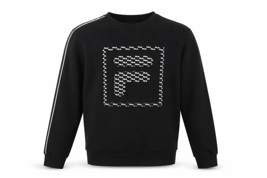 Front view of Fila Men's Black Pullover Sweatshirt M Graphic