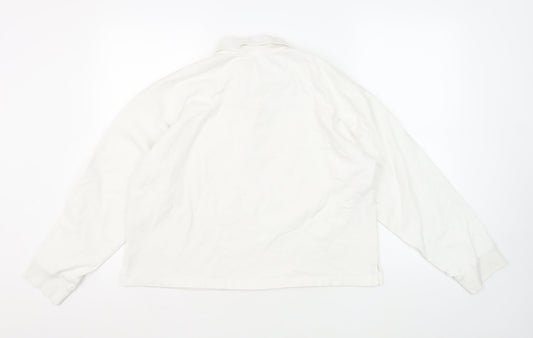 Monki Women's White Cotton Polo Shirt, Size S