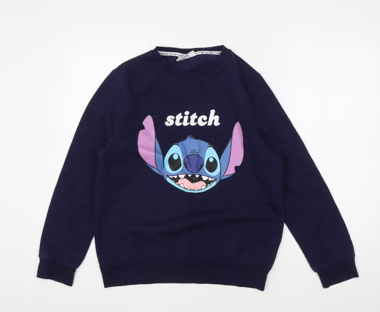 Disney Unisex Blue Lilo & Stitch Pullover Sweatshirt S