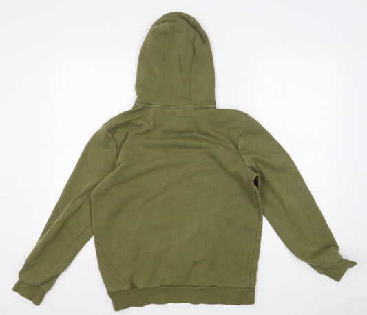 Adidas Teens Green Pullover Hoodie with Logo