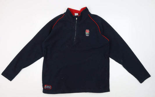 England Rugby Men's Blue 1/4 Zip Sweatshirt L