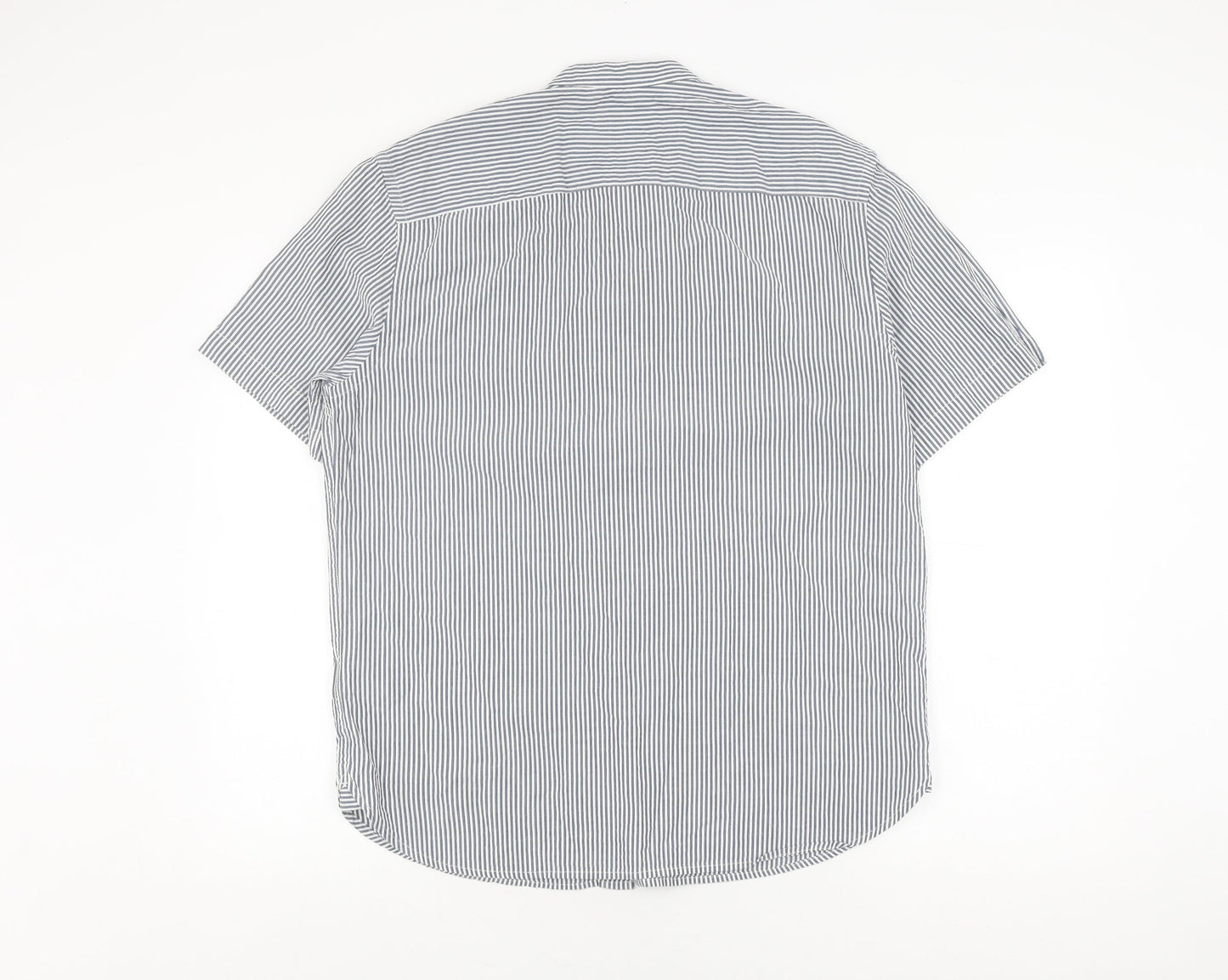 Marks & Spencer Men's Blue Striped Medium Casual Shirt