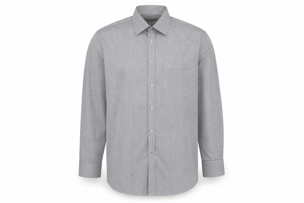 Marks and Spencer Men's Black Striped Slim Fit Shirt