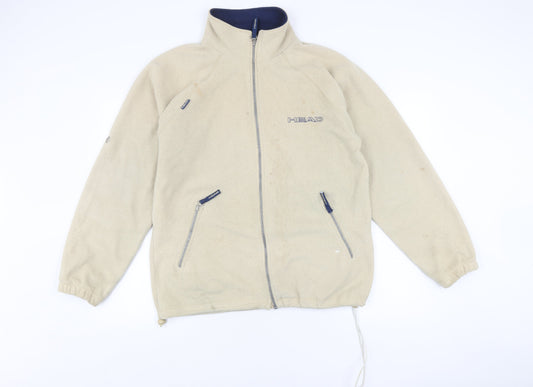 Head Men's Beige Fleece Jacket M Casual Full Zip
