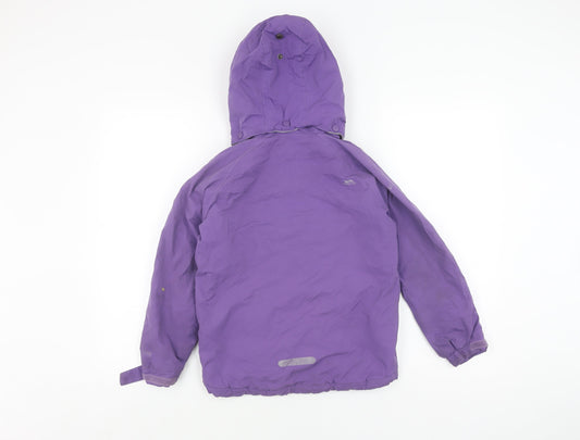 Trespass Girls Purple Parka Jacket 7-8 Years Waterproof