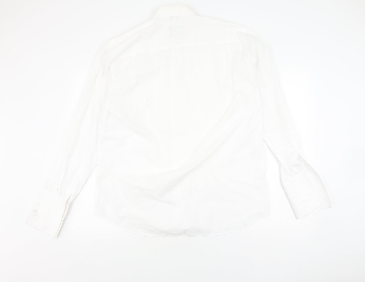 Moss Bros Men's White Dress Shirt 16 Classic Fit