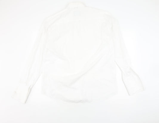 Moss Bros Men's White Dress Shirt 16 Classic Fit