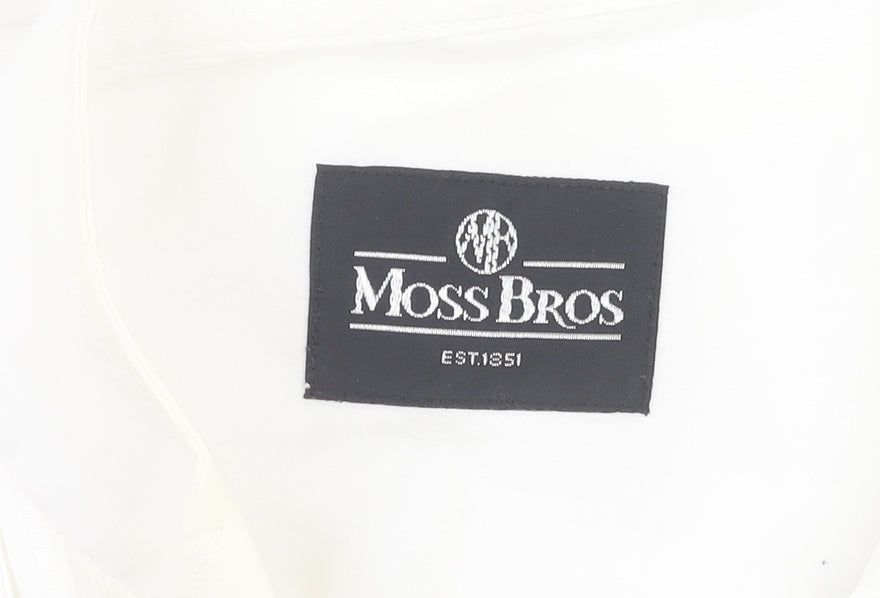 Moss Bros Men's White Dress Shirt 16 Classic Fit