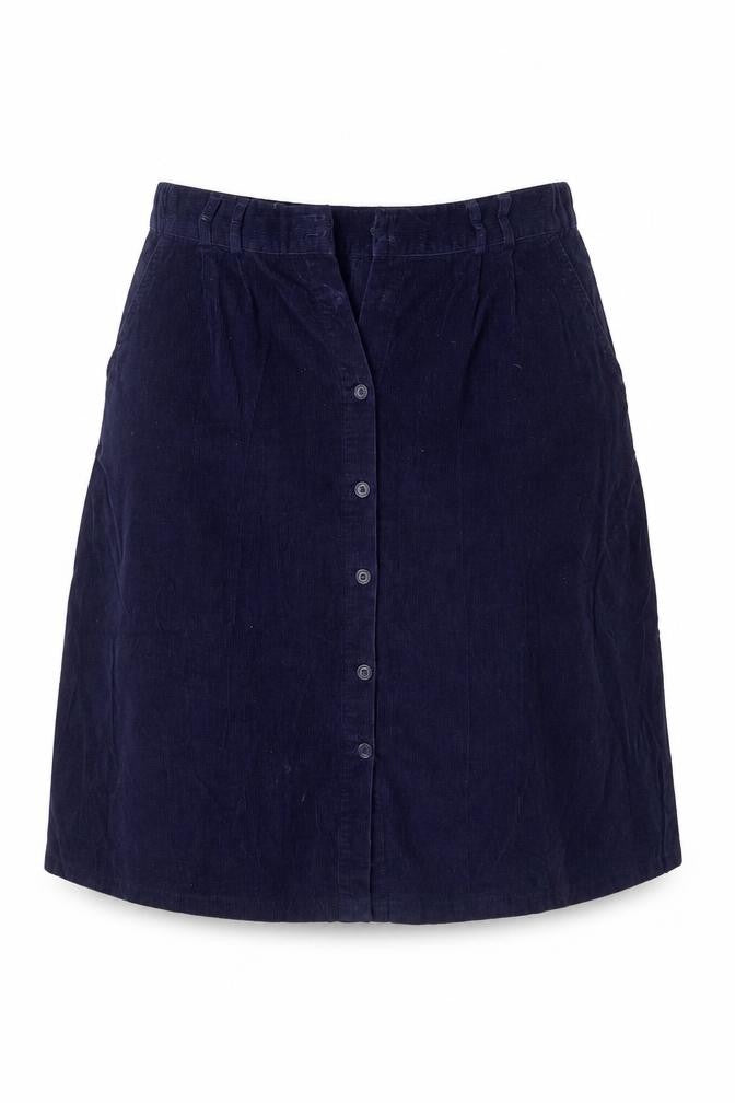 Damart Women's Blue Corduroy Skirt Size 16 Casual Wear