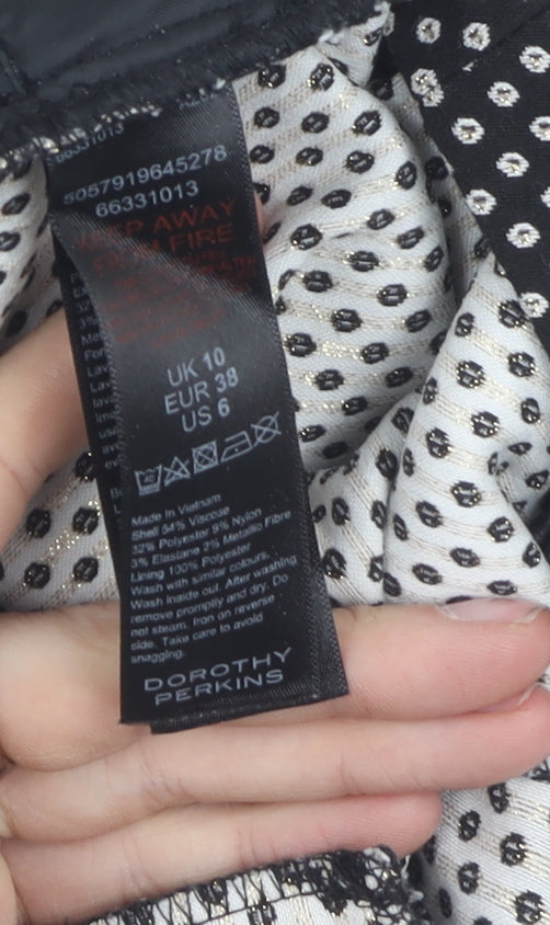 Dorothy Perkins Black Polka Dot Women's Trousers Size 10
