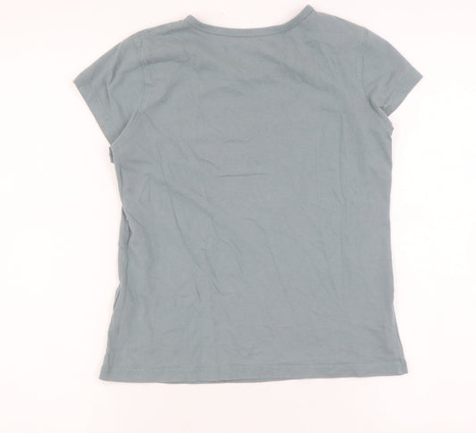Abercrombie & Fitch Girls Blue T-Shirt Size S, Casual Crew Neck