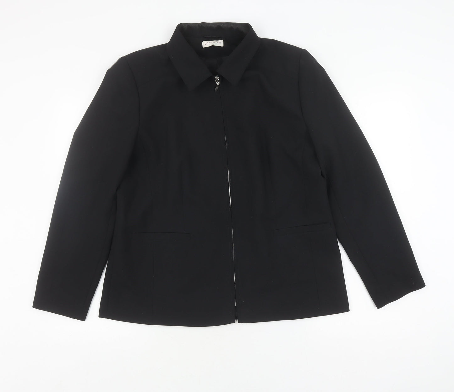 Bonmarché Women's Black Full Zip Jacket Size 14