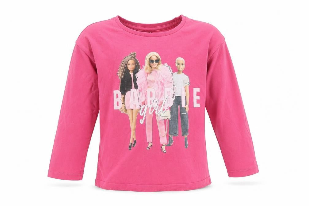 Front view of George girls’ pink barbie graphic t-shirt, 4-5 years