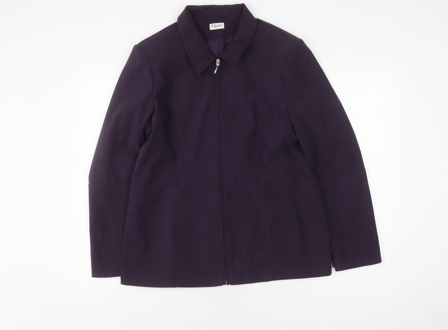 Opus Women's Purple Jacket Size 16 Mid-Length Casual Zip