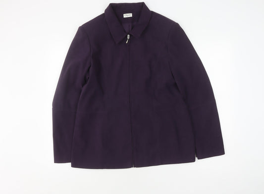 Opus Women's Purple Jacket Size 16 Mid-Length Casual Zip