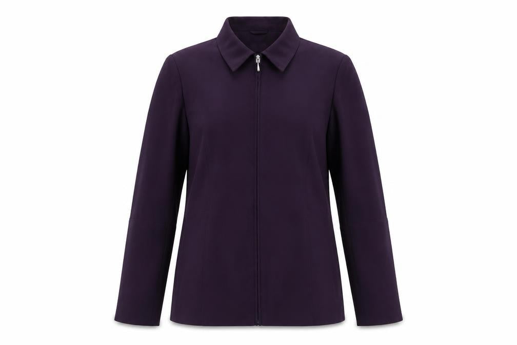 OPUS Women's Purple Jacket Size 16 Mid-Length Casual Zip