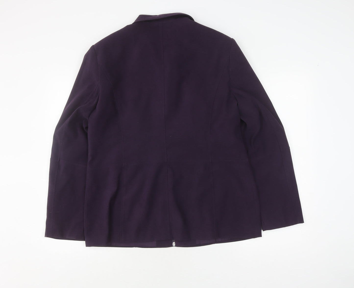 Opus Women's Purple Jacket Size 16 Mid-Length Casual Zip