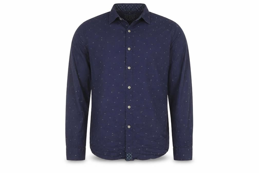 Ted Baker Men's Blue Graphic Print Shirt, Size 16