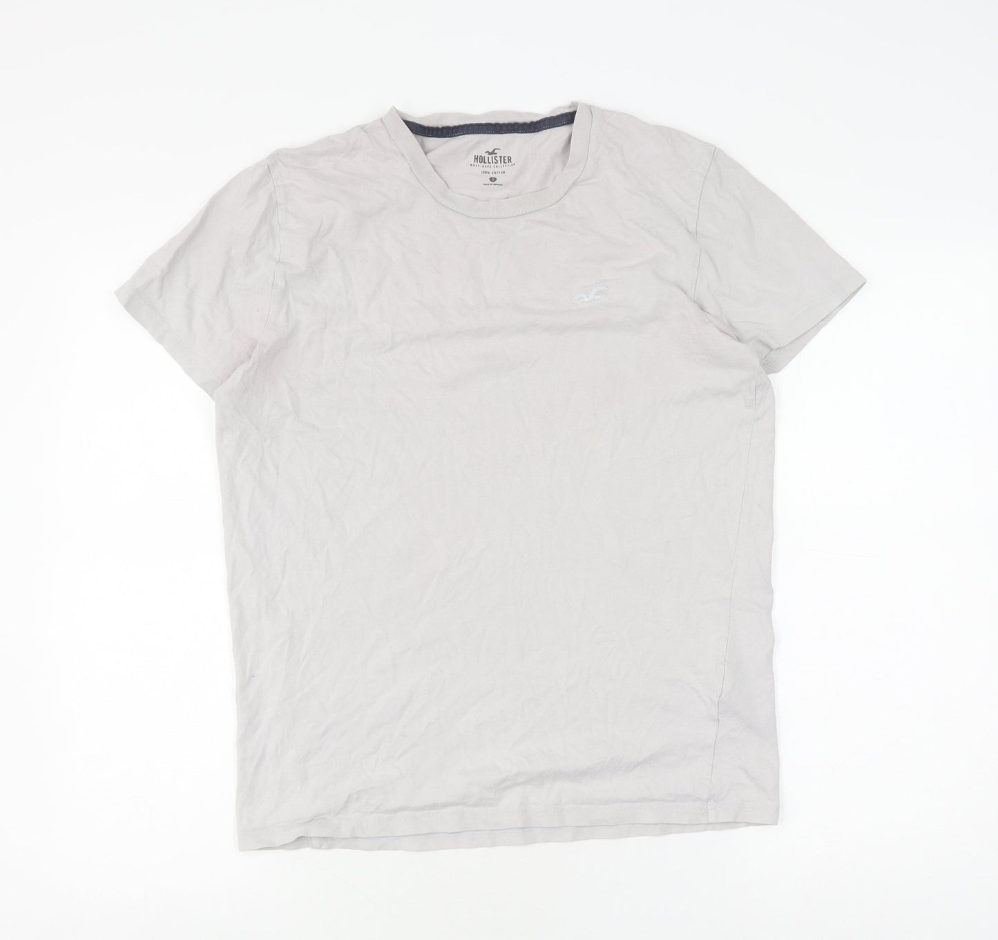 Hollister Men's White Crew Neck T-Shirt S