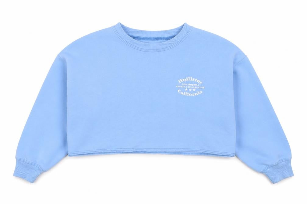 Womens UK XS Regular Hollister Blue Pullover Sweatshirt