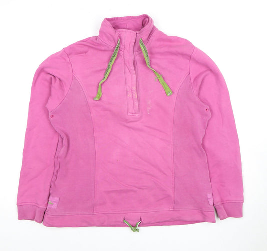 Joules Women's Pink Henley Sweatshirt Size M