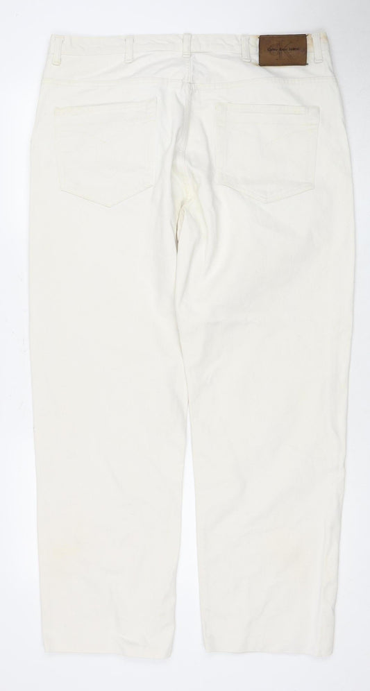 Calvin Klein Men's Ivory Jeans Size 38